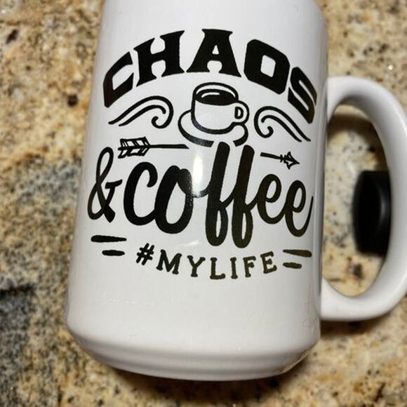 Chaos & Coffee #My Life Mug, 15 oz Sarcastic, Funny, for Coffee, Tea, Hot Cocoa - Picture 2 of 4
